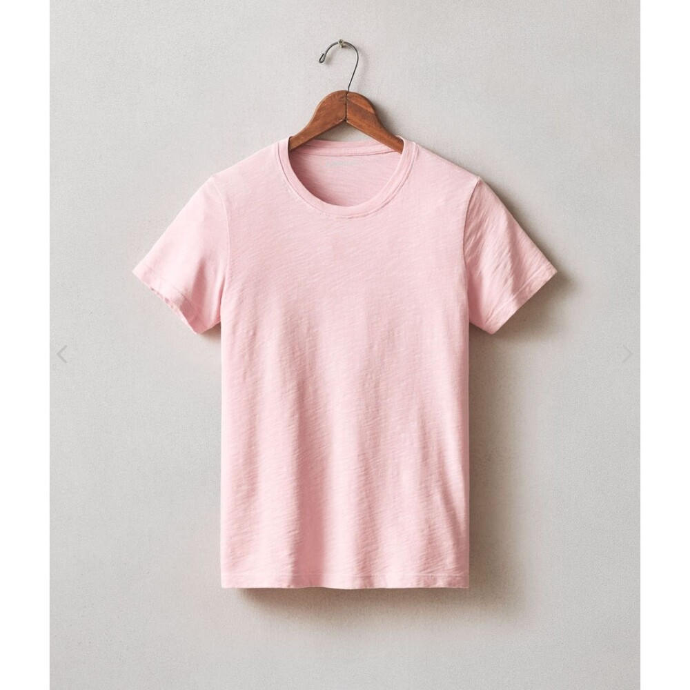 American Giant T-Shirt Womens L Pink Short Sleeve Premium Slub Knit Jersey NEW